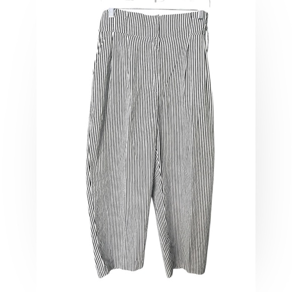 Zara Basic Navy and White Striped Trousers - Picture 1 of 8